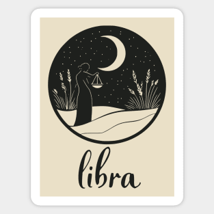 Libra Zodiac Sign Celestial Balance Art Sticker